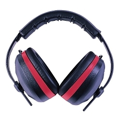 Radians® Silencer™ SL0130CS Earmuffs, 26 dB Noise Reduction, Black/Red, Adjustable Band Position