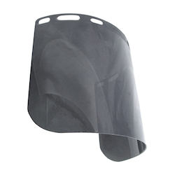 Radians® V40815-S Face Shield, Polycarbonate, 8 in H x 15-1/2 in W x 0.06 in THK Visor, For Use With Hard Hats, ANSI/ISEA Z89.1-2014, Type 1 Class G and E, Smoke Lens Shade