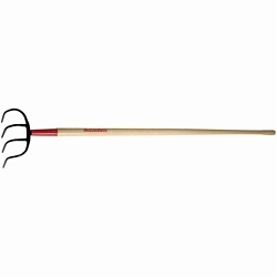 Razor-Back® 75212 Manure/Refuse Hook, 6-1/2 in L x 6 in W, 4 Steel Tines, Hardwood Handle