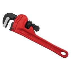 Reed 02120 Heavy Duty Straight Pipe Wrench, 1/8 to 1 in Pipe, 8 in OAL, Heel Jaw, Ductile Iron Handle
