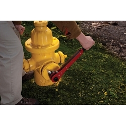 Reed 02397 Ratcheting Hydrant Wrench, 18 in L, For Use With 1-3/4 in Pentagon and 1-1/4 in Square Hydrant Nuts