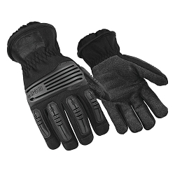 Ringers® 313-07 R313 Extrication Light Duty Impact-Resistant Gloves, 7, TPR, Black, Polyester Lining, Extended Cuff, Resists: Cut, Impact and Puncture