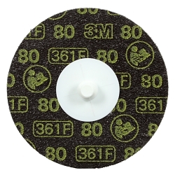 Rolocâ„¢ 7000045100 361F Disc, 3 in Dia Disc, 80 Grit, Aluminum Oxide Abrasive, TR Attachment