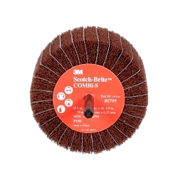 Scotch-Briteâ„¢ 7000077964 Combi-S Wheel, 3 in Dia Wheel, 1.75 in W Face, P180 Grit, Aluminum Oxide Abrasive