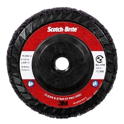 Scotch-Brite™ Clean and Strip XT Pro Clean and Strip Disc, Extra Coarse Grade, Silicon Carbide Abrasive, Fiber Backing