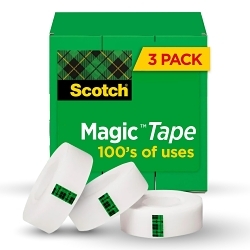 Scotch® 7010044870 Invisible Office Tape, 296 in L 0.75 in W, 2.2 mil THK, Synthetic Acrylic Adhesive, Matte Acetate Backing, Transparent