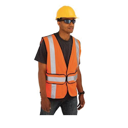 3M™ 7100178461 Construction Safety Vest, Universal, Hi-Viz Orange, Reflective Clothing, Hook and Loop Closure, 2 Pockets, ANSI Class: Class 2, ANSI/ISEA 107-2010 Class 2, FHWA