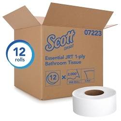 Scott® 07223 JRT Jr. Bathroom Tissue, 3-1/2 in Dia Core, 1 Plys, Paper
