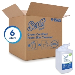 Scott® 91565 Dye Free Luxury Foam Skin Cleanser, 1 L, Cassette, Liquid, Unscented, Clear Glass