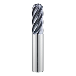 SGS? 45204 51B Ball Nose End Mill, 0.236 in Dia Cutter, 0.748 in Length of Cut, (6) Flutes, 0.236 in Dia Shank, 2.48 in OAL, TX Coated