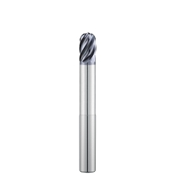 SGS? 45205 51B Ball Nose End Mill, 0.236 in Dia Cutter, 0.315 in Length of Cut, (6) Flutes, 0.236 in Dia Shank, 2.952 in OAL, TX Coated