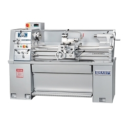 Sharp 1440V-K Manual Vari-Speed Precision Lathe, 14 in Swing Over Bed, 8.62 in Swing Over Cross Slide, 40 in Distance Between Centers, 1-1/2 in Bore Spindle, 3 hp