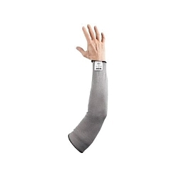 SHOWA® S8115L-16T Lightweight Uncoated Cut-Resistant Sleeves With Elastic Thumb Loop, L, 16 in L x 15 ga THK, HPPE, Gray