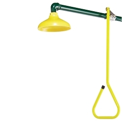 Speakman® SE-227 Emergency Shower, Wall Mount, Plastic Shower Head, 8 in Dia Head, 20 gpm Flow Rate, Hands-Free Operation, Brass Fitting, ANSI Z385.1, ARRA Compliant