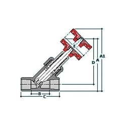 Spears® 1722-005C Y-Pattern Valve, 1/2 in Nominal, Socket End Style, CPVC Body, Handwheel Actuator, Domestic