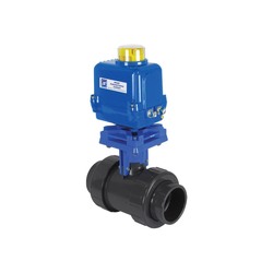 Spears® 21101A112-030-A True Union 2000 Premium Actuated Ball Valve, 3 in Nominal, Socket End Style, PVC Body, 115 V AC, Domestic