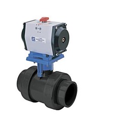 Spears® 21101H101-005 True Union 2000 Premium Actuated Ball Valve, Hub x Hub Connection, 235 psi Pressure, PVC Body
