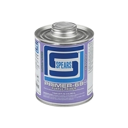 Spears® PRIM68P-030 Primer-68 Low VOC Primer, For Use With All Types, Classes and Schedules of PVC and CPVC Plastic Pipes and Fittings, Purple, 1 qt Container