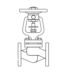 Spirax Sarco 1842852 Bellows Sealed Stop Valve With Throttling Plug, 1 in Nominal, ANSI 300 Flange End Style, 300 lb, Cast Steel Body