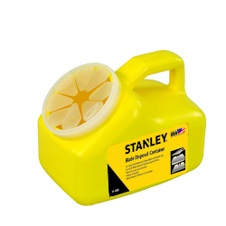 Stanley® 11-080 Blade Disposal Container, 2 qt, 5-3/4 in L x 8-3/4 in W x 7-1/4 in H, Plastic, Yellow