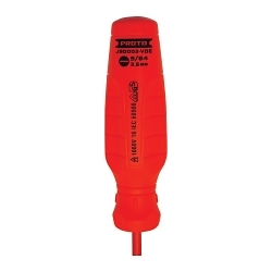 Proto® J90003-VDE Screwdriver, 9/64 in Cabinet Point, Alloy Steel Shank, 8-7/16 in OAL, Plastic Handle, Black Oxide, ASTM F1505/F1507/IEC 60900/VDE Listed