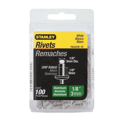 Stanley® PAA42W-1B Medium Strength Blind Rivet, 1/8 in Dia, 1-1/2 in L, 1/8 in Grip, Aluminum