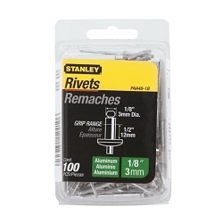Stanley® PAA48-1B Medium Strength Solid Core Blind Rivet, Aluminum, 1/8 in Dia Rivet, 1/2 in L, 1/2 in Grip, Domed Head