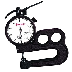 Starrett® 1015A Portable Dial Hand Gage, 1/2 in, Graduations: 0.0005 in, 1/4 in Dia Flat Contact, 2-1/2 in D Throat