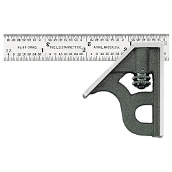 Starrett® 11H-4-4R Combination Square Set, 2 Pieces, 4 in L, Hardened Steel Blade, Square Head