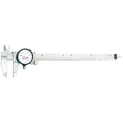 Starrett® 120A-9 Accurate Direct Reading Reliable Dial Caliper With Plastic Case, 0 to 9 in, Graduation 0.001 in, 5/8 in Inside x 1-1/2 in Outside D Jaw, Stainless Steel, Satin