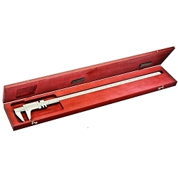 Starrett® 123EMZ-24 Master Vernier Caliper With Wood Case, 0 to 24 in Measuring, Graduations 0.001 in, 2-5/16 in D Jaw, Fine Tool Steel, Satin Chrome