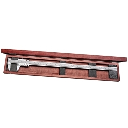Starrett® 123Z-36 Master Vernier Caliper With Wood Case, 0 to 36 in Measuring, Graduations 0.001 in, 3 in D Jaw, Fine Tool Steel, Satin Chrome