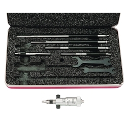 Starrett® 124AZ Solid Rod Inside Micrometer Set, 2 to 8 in, Graduations: 0.001 in, Steel