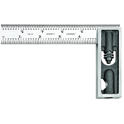 Starrett® 13C Double Square With Hardened Graduated Blade, 6 in L x 1 in W x 5/64 in THK, 4R - Quick-Reading 8ths, 16ths, 32nds, 64ths Graduation, 45/60 deg, 3-39/64 in Tongue, Steel