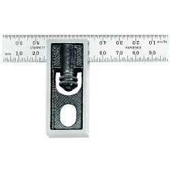 Starrett® 13MA Double Square With Hardened Graduated Blade, 100 mm L x 16.3 mm W x 1.6 mm THK, mm and 1/2 mm Graduation, 45/60 deg, 57.9 mm Tongue, Steel