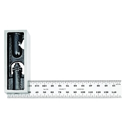 Starrett® 13MC Double Square With Hardened Graduated Blade, 150 mm L x 25.4 mm W x 5/64 mm THK, mm and 1/2 mm Graduation, 45/60 deg, 91.7 mm Tongue, Steel