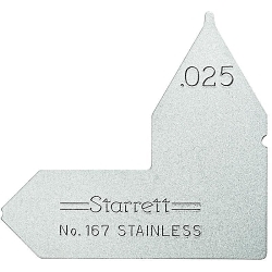 Starrett® 167-025 Imperial Radius Gage, 0.025 in, Stainless Steel, Satin