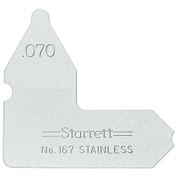 Starrett® 167-070 Imperial Radius Gage, 0.07 in, Stainless Steel, Satin