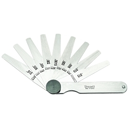 Starrett® 172ATS 172 Straight Thickness Gages, 0.0015 to 0.015 in Measuring, Stainless Steel