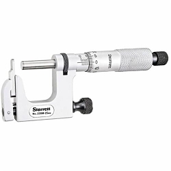 Starrett® 220MXRL-25 Multi-Anvil Micrometer, 0 to 25 mm Measuring, Graduations 0.001 mm, Forged Steel, Satin Chrome