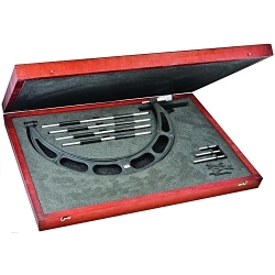 Starrett® 224.1MDRLZ Micrometer Set, 300 to 400 mm Range 0.01 mm Graduations, Steel