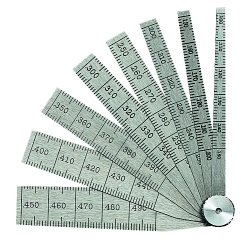 Starrett® 269A 8-Leaves Taper Gage, 0.1 to 0.5 in Measuring, Graduations 0.001 in, 2-1/2 in L, Tempered Steel, Polished