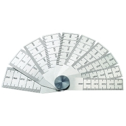 Starrett® 269B 10-Leaves Taper Gage, 1/2 to 1 in Measuring, Graduations 0.001 in, 2-3/4 in L, Tempered Steel, Polished