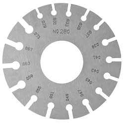 Starrett® 280 Hardened Piano Tuners Gage, 0.029 to 0.071 in Measuring, 1-9/16 in Dia
