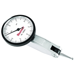 Starrett® 3808A 3808 Global Series® Horizontal Dial Test Indicator With Dovetail Mount, 0.008 in Measuring, 0 to 4 to 0 Dial Reading, Graduations 0.0001 in, 1-1/4 in Dial