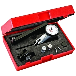 Starrett® 3808AC 3808 Global Series® Horizontal Dial Test Indicator With Dovetail Mount, 0.008 in Measuring, 0 to 4 to 0 Dial Reading, Graduations 0.0001 in, 1-1/4 in Dial