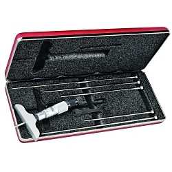 Starrett® 440MZ-150RL Mechanical Depth Micrometer With Padded Case, 0 to 150 mm, Graduations: 0.01 mm