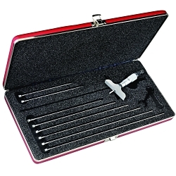 Starrett® 440MZ-225RL Mechanical Depth Micrometer With Padded Case, 0 to 225 mm, Graduations: 0.01 mm