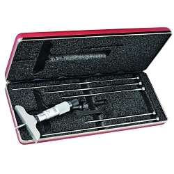 Starrett® 440Z-6L Mechanical Depth Micrometer With Padded Case, 0 to 6 in, Graduations: 0.001 in