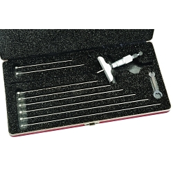 Starrett® 440Z-9RL Mechanical Depth Micrometer With Padded Case, 0 to 9 in, Graduations: 0.001 in
